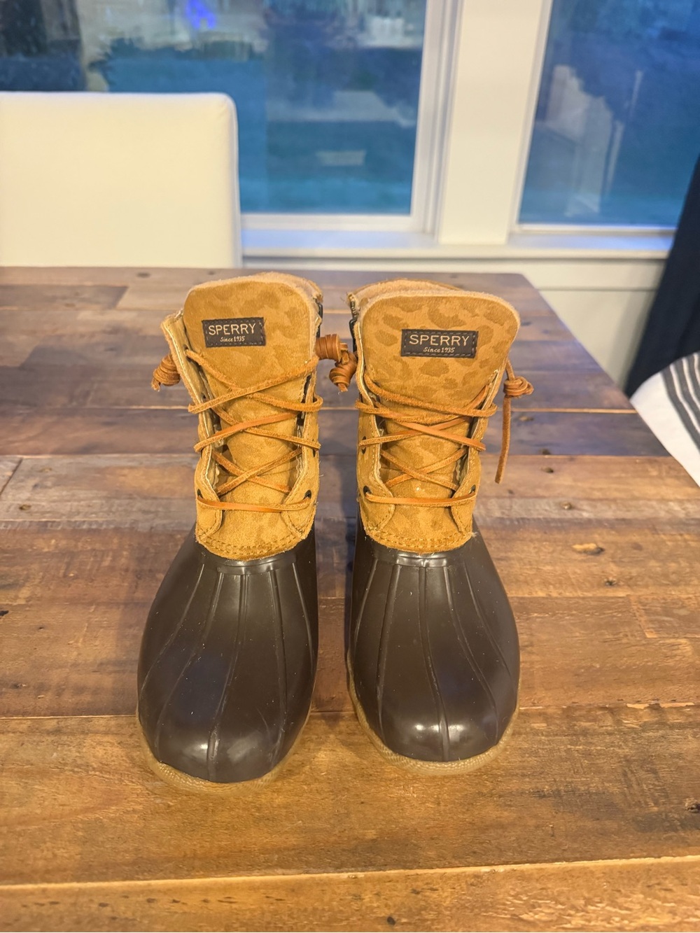 Sperry Waterproof Duck Boots in Brown and Tan sz 7